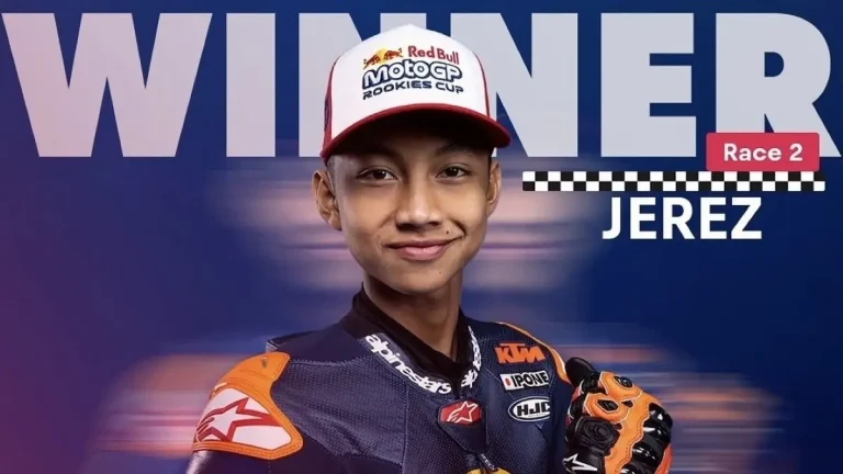 Pembalap Indonesia Kiandra Ramadhipa Menangi MotoGP Rookies di Jerez
