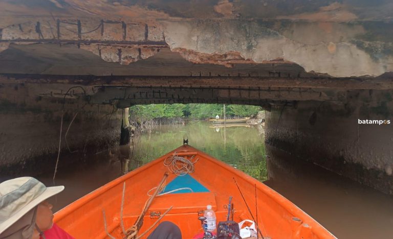 Jembatan Bhakti Praja di Bintan Utara Retak-Besi Mencuat, Warga Takut Amblas