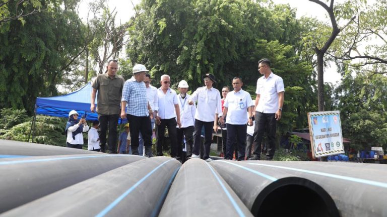 Amsakar Tinjau Proyek Penguatan Jaringan Pipa Air Minum