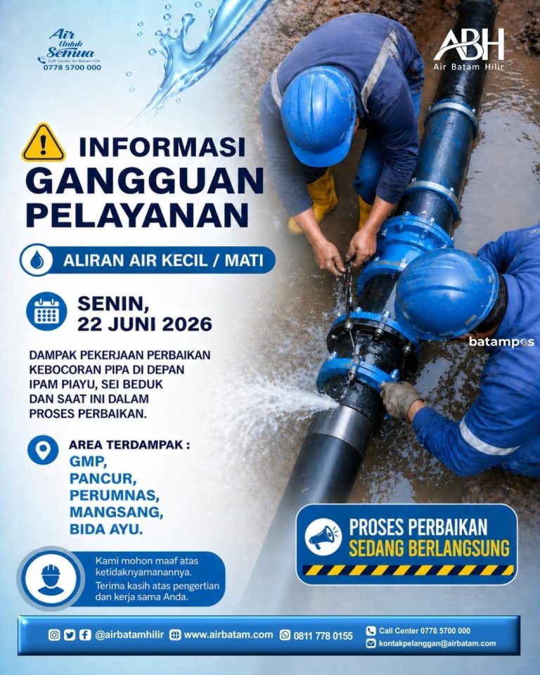 Aliran Air Mengecil di Beberapa Titik di Seibeduk karena Perbaikan Pipa Bocor